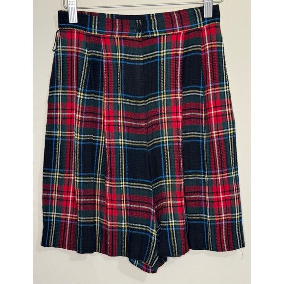 Vtg Charles Glueck Short Set Suit Women's 4 Plaid Preppy Blazer Shorts Academia - Picture 6 of 8